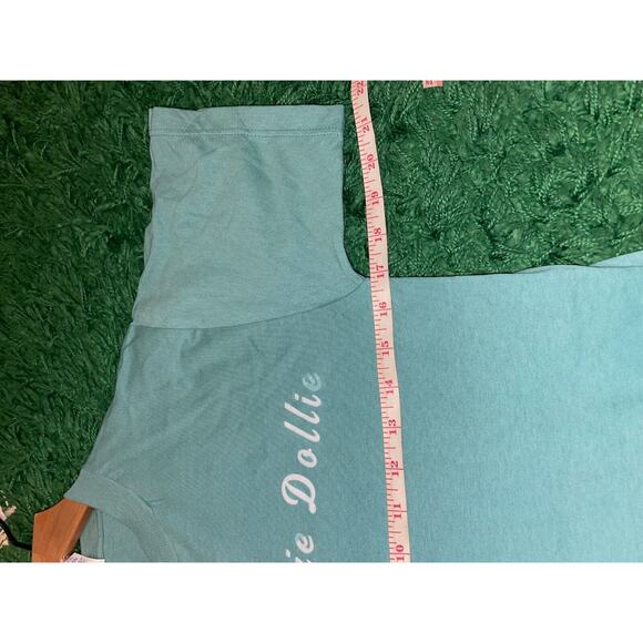 Vintage Hollie Shirt Dollie Green Script Text Tee USA Made VTG 90s Jerzees Small - Picture 8 of 9